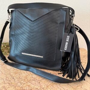 Steve Madden Black Textured Shoulder Bag